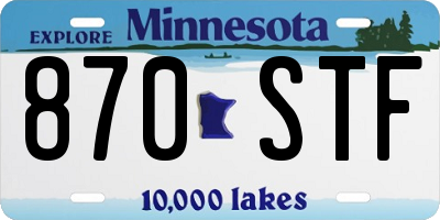MN license plate 870STF