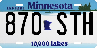MN license plate 870STH
