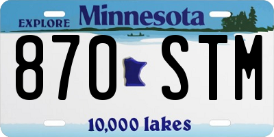MN license plate 870STM