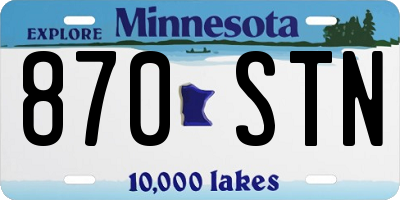 MN license plate 870STN