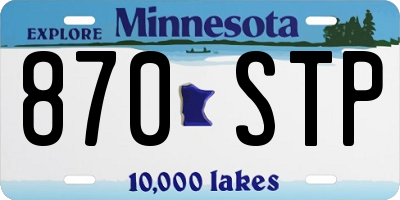 MN license plate 870STP