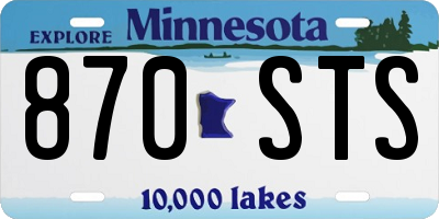 MN license plate 870STS