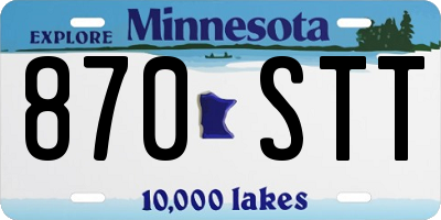 MN license plate 870STT