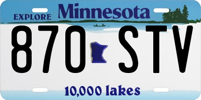 MN license plate 870STV