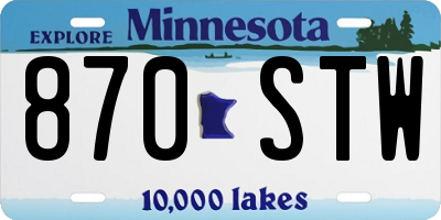 MN license plate 870STW