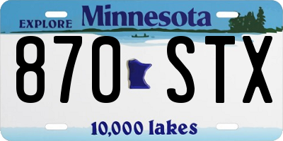 MN license plate 870STX