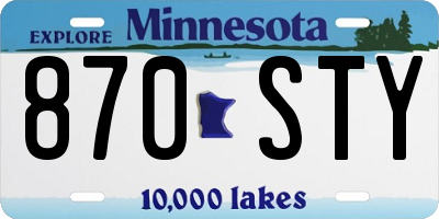 MN license plate 870STY
