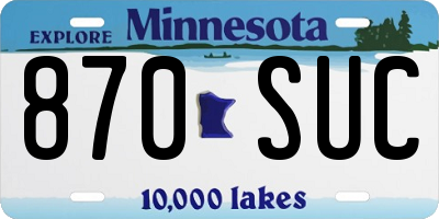MN license plate 870SUC