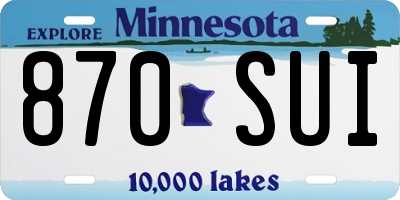 MN license plate 870SUI