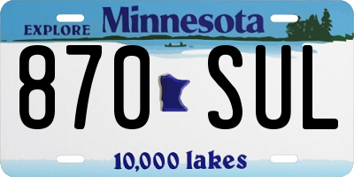MN license plate 870SUL