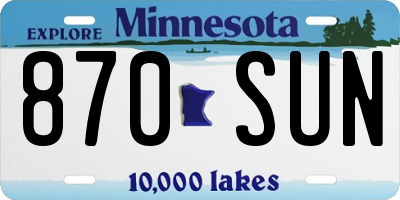 MN license plate 870SUN