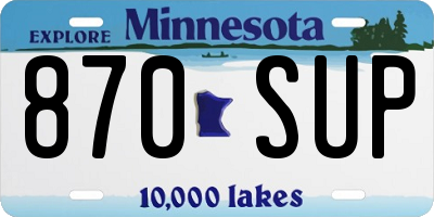 MN license plate 870SUP