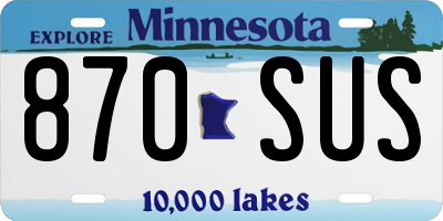 MN license plate 870SUS