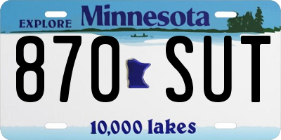 MN license plate 870SUT