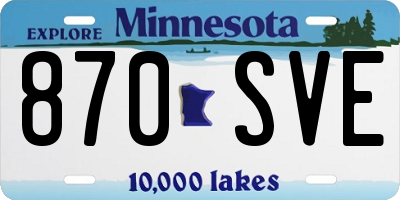MN license plate 870SVE