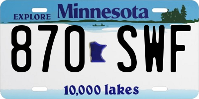 MN license plate 870SWF