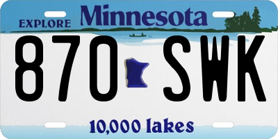 MN license plate 870SWK