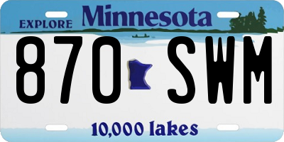 MN license plate 870SWM