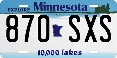 MN license plate 870SXS