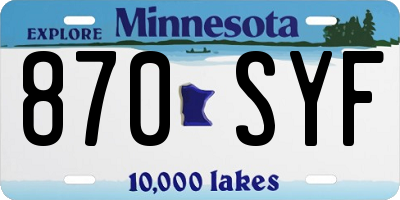 MN license plate 870SYF