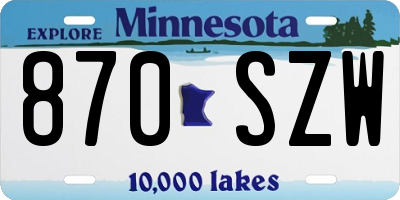 MN license plate 870SZW
