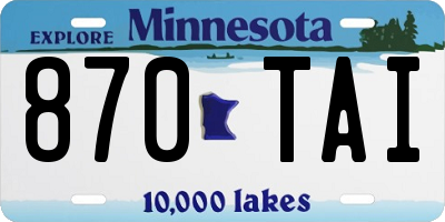 MN license plate 870TAI