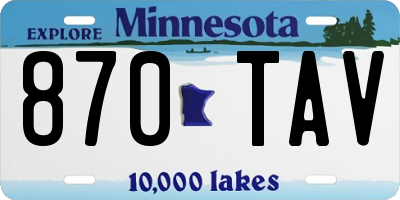 MN license plate 870TAV