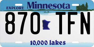 MN license plate 870TFN