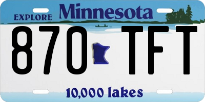 MN license plate 870TFT