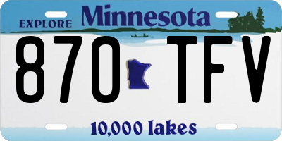 MN license plate 870TFV