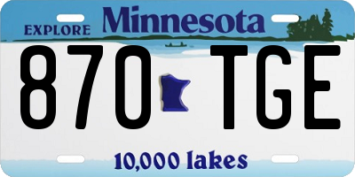 MN license plate 870TGE