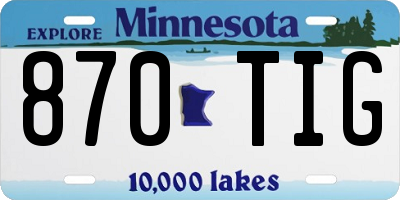 MN license plate 870TIG