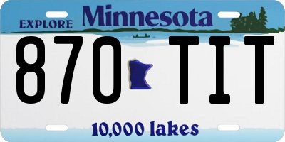 MN license plate 870TIT