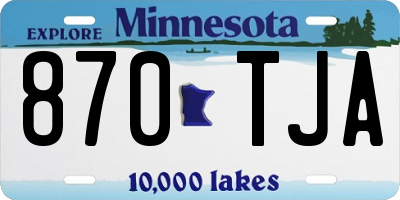 MN license plate 870TJA
