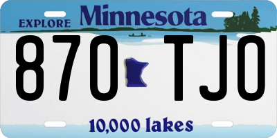 MN license plate 870TJO