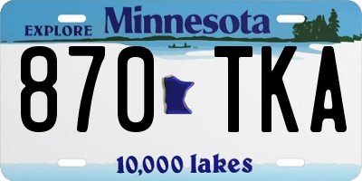 MN license plate 870TKA