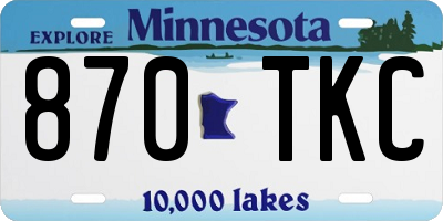 MN license plate 870TKC
