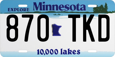 MN license plate 870TKD