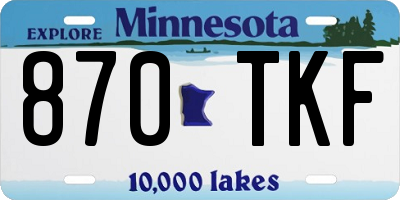 MN license plate 870TKF