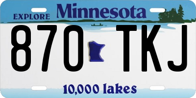 MN license plate 870TKJ