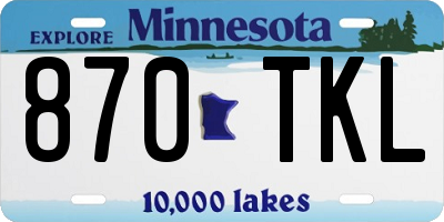 MN license plate 870TKL