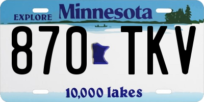 MN license plate 870TKV