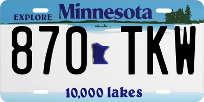 MN license plate 870TKW
