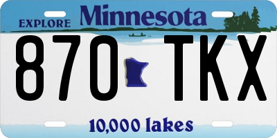 MN license plate 870TKX