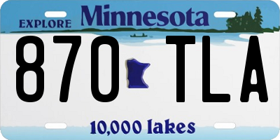 MN license plate 870TLA