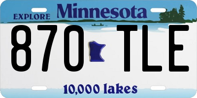 MN license plate 870TLE