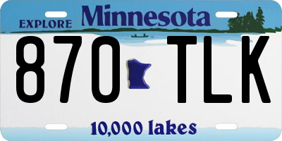 MN license plate 870TLK