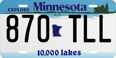MN license plate 870TLL
