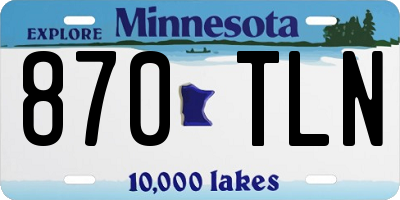 MN license plate 870TLN