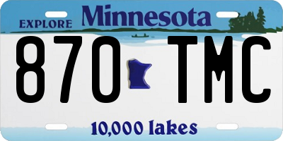 MN license plate 870TMC